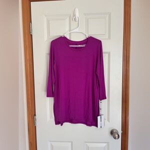 DKNY Sport 3/4 sleeve split hem tunic